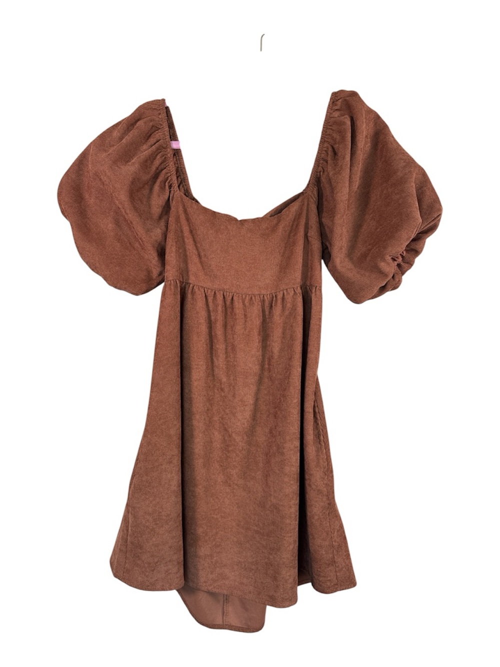 Audrey Parks Brown Corduroy Puff Sleeve Mini Dress Womens S Francesca Casual
